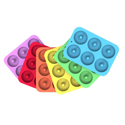 Oven Baking Tools Silicone Cake Donut Mold(6 Even Green) by bashfashion