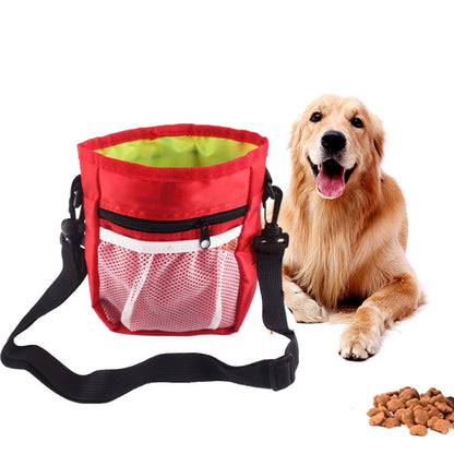 Pet Training Bag Snack Bag Outdoor Waist Bag Portable Two-In-One Foldable Multifunctional Bag(Red) by bashfashion