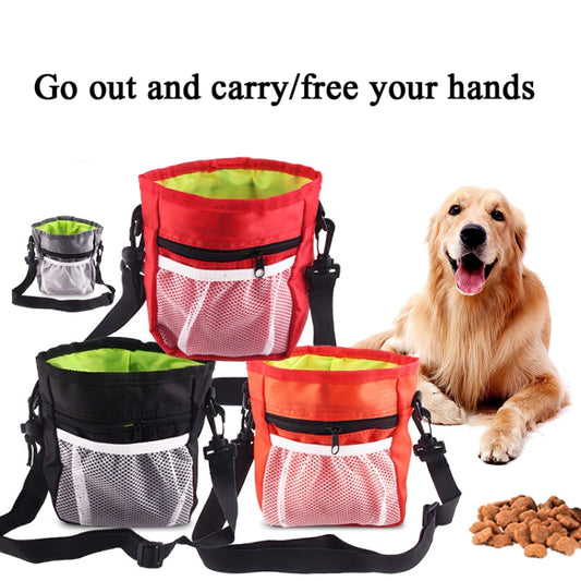 Pet Training Bag Snack Bag Outdoor Waist Bag Portable Two-In-One Foldable Multifunctional Bag(Red) by bashfashion