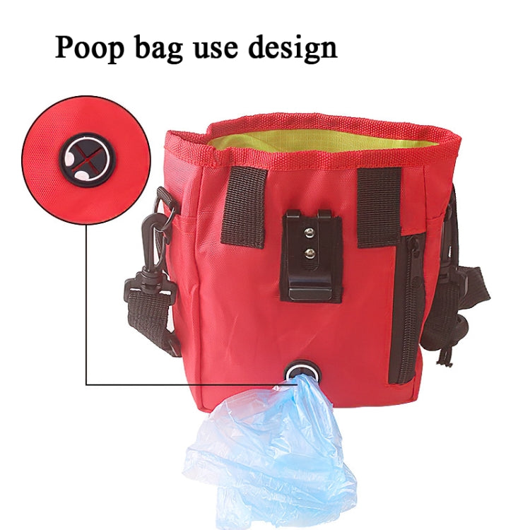 Pet Training Bag Snack Bag Outdoor Waist Bag Portable Two-In-One Foldable Multifunctional Bag(Red) by bashfashion