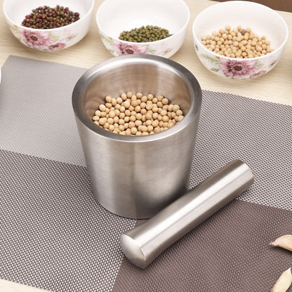Kitchen 304 Stainless Steel Garlic Masher Spice Bean Nut Grinder, Specification: Waist Shape by bashfashion
