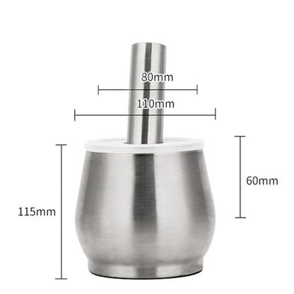 Kitchen 304 Stainless Steel Garlic Masher Spice Bean Nut Grinder, Specification: Drum Shape by bashfashion