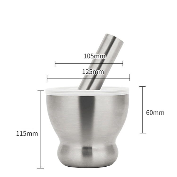 Kitchen 304 Stainless Steel Garlic Masher Spice Bean Nut Grinder, Specification: Big Bowl Shape by bashfashion
