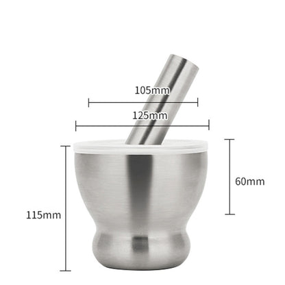 Kitchen 304 Stainless Steel Garlic Masher Spice Bean Nut Grinder, Specification: Big Bowl Shape by bashfashion