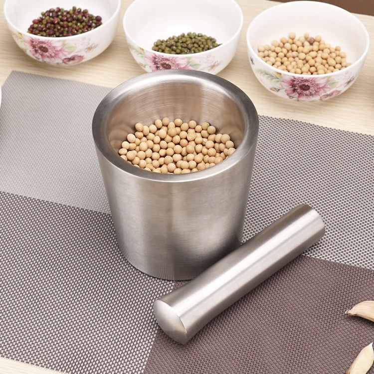 Kitchen 304 Stainless Steel Garlic Masher Spice Bean Nut Grinder, Specification: Big Bowl Shape by bashfashion