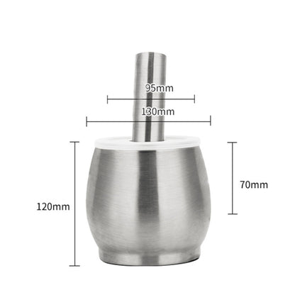 Kitchen 304 Stainless Steel Garlic Masher Spice Bean Nut Grinder, Specification: Large Drum Shape by bashfashion