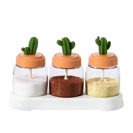 1160 Cactus Kitchen Season Tank Seasoning Bottle Combination Set, Layer (specification): Three Packs by bashfashion