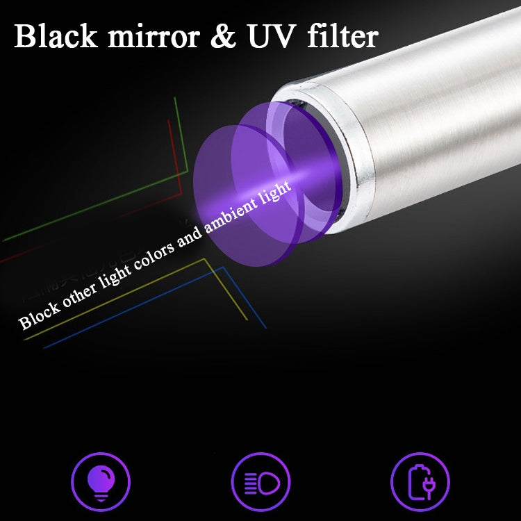 Woods Lamp Cat Moss Detection Lamp Cat Urine Blackhead 365UV Black Mirror Ultraviolet Fluorescent Agent Money Detector Lamp(Silver) by bashfashion