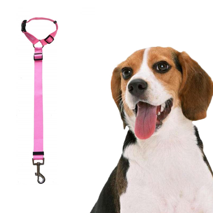 Pet Car Safety Rope Ring Dog Car Seat Belt Rear Seat Traction Rope(Pink) by bashfashion