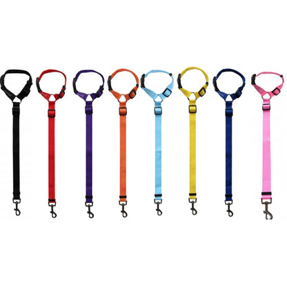 Pet Car Safety Rope Ring Dog Car Seat Belt Rear Seat Traction Rope(Red) by bashfashion