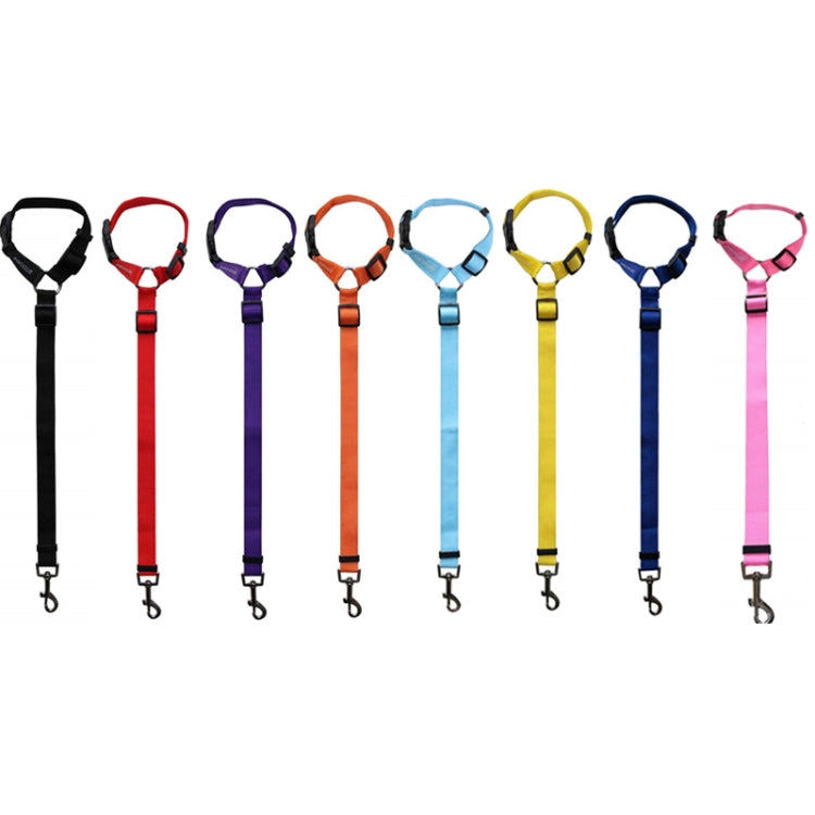 Pet Car Safety Rope Ring Dog Car Seat Belt Rear Seat Traction Rope(Yellow) by bashfashion