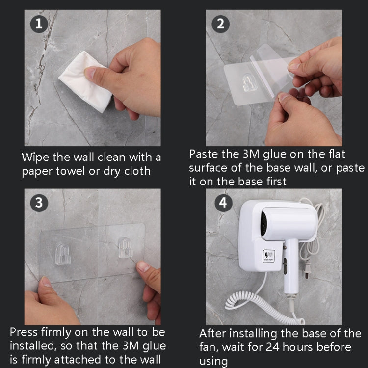 Hotel Hair Dryer Wall Mount High Power Hair Dryer Household Hair Cylinder Dryer, CN Plug(Hotel Hairdryer White) by bashfashion