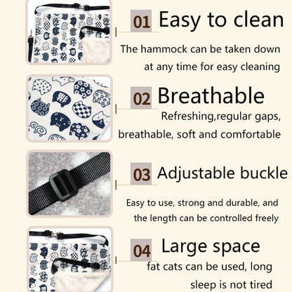 PE-160 Canvas Hanging Cat Cage Hammock Adjustable Length Swing Pet Nest, Size: M(Pink triangle) by bashfashion