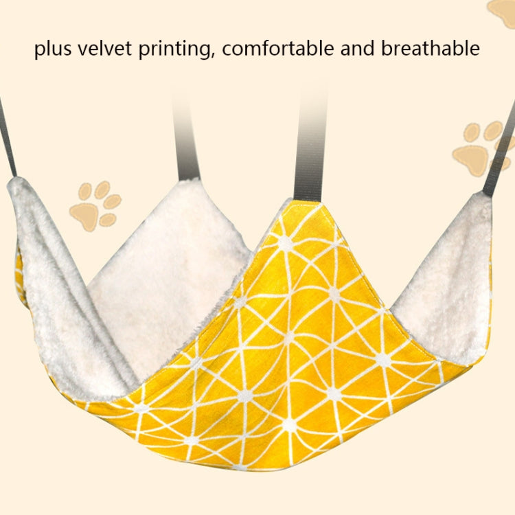 PE-160 Canvas Hanging Cat Cage Hammock Adjustable Length Swing Pet Nest, Size: L(Yellow Geometry) by bashfashion