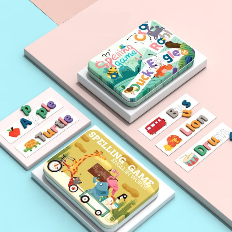 English Letter Word Spelling Learning Toy Wooden Puzzle Practice Cards(Yellow Box) by bashfashion