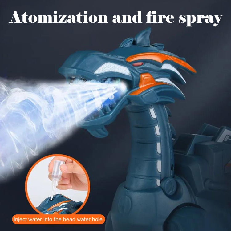 Electric Mechanical Dinosaur Toy Simulation Animal Toy Multifunctional Sound And Light Toy, Style: Spray-Blue by bashfashion