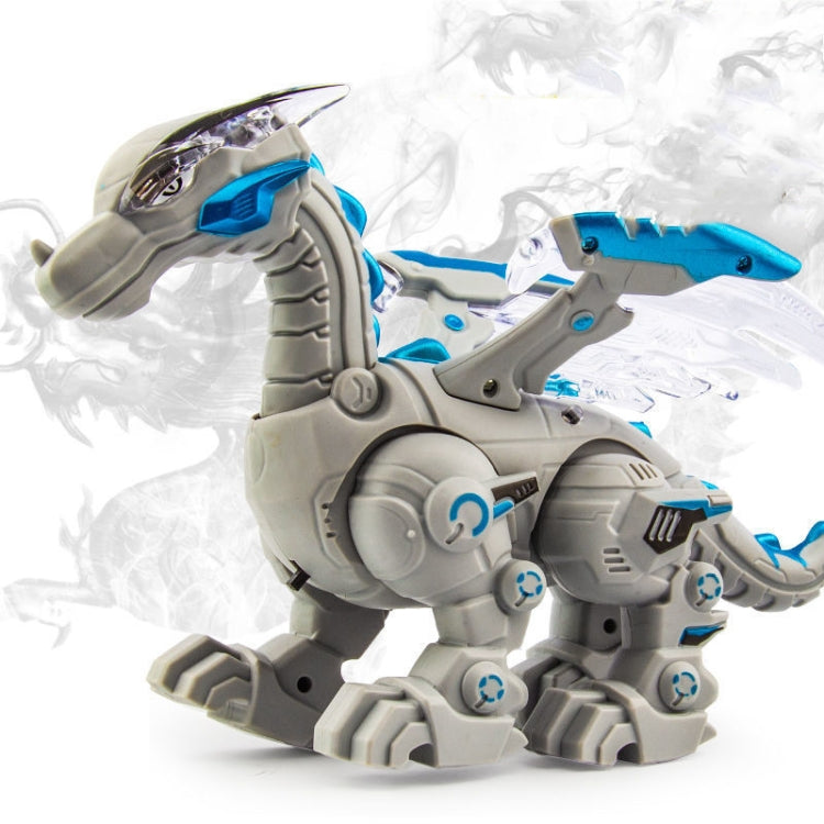 Electric Mechanical Dinosaur Toy Simulation Animal Toy Multifunctional Sound And Light Toy, Style: No Spray-Gray by bashfashion