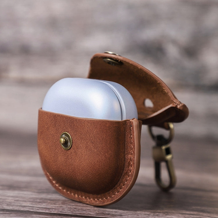 CONTACTS FAMILY CF1119 Pro For Galaxy Buds Pro Crazy Horse Texture Clamshell Earphone Protective Leather Case with Hook(Royal Blue) by CONTACTS FAMILY