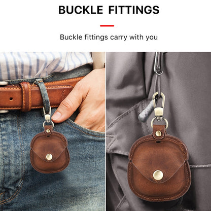 CONTACTS FAMILY CF1119 Pro For Galaxy Buds Pro Crazy Horse Texture Clamshell Earphone Protective Leather Case with Hook(Royal Blue) by CONTACTS FAMILY