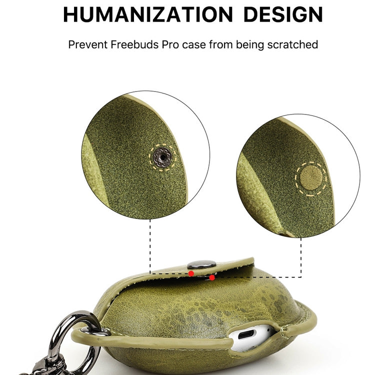 CONTACTS FAMILY CF1123B for Huawei FreeBuds Pro Leather Protective Case with Necklace Lanyard(Red) by CONTACTS FAMILY