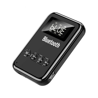 K6 Bluetooth 5.0 Receiver Transmitter 2 In 1 Adapter Computer Speaker Car FM (Black) by bashfashion