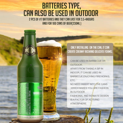 Ultrasonic Canned Beer Bubbler Wine Bottle Shape Beer Bubbler(Green) by bashfashion