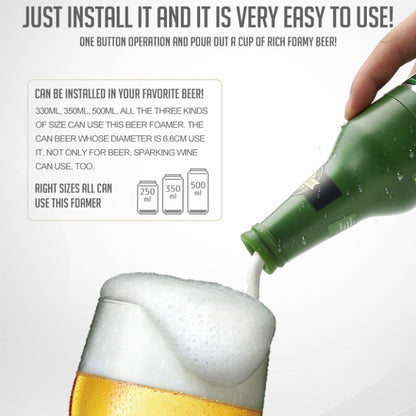 Ultrasonic Canned Beer Bubbler Wine Bottle Shape Beer Bubbler(Green) by bashfashion