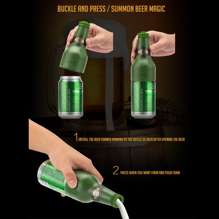 Ultrasonic Canned Beer Bubbler Wine Bottle Shape Beer Bubbler(Green) by bashfashion