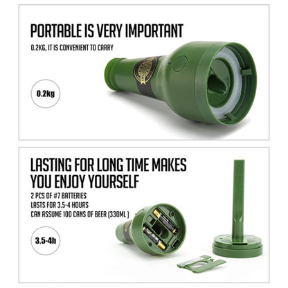 Ultrasonic Canned Beer Bubbler Wine Bottle Shape Beer Bubbler(Green) by bashfashion