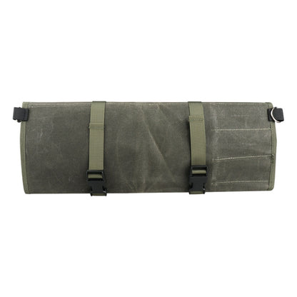 Oil Wax Canvas Roll Chef Knife Storage Bag(Army Green) by bashfashion