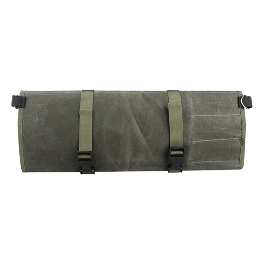 Oil Wax Canvas Roll Chef Knife Storage Bag(Army Green) by bashfashion
