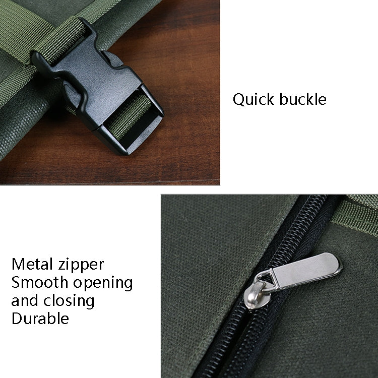 Oil Wax Canvas Roll Chef Knife Storage Bag(Army Green) by bashfashion
