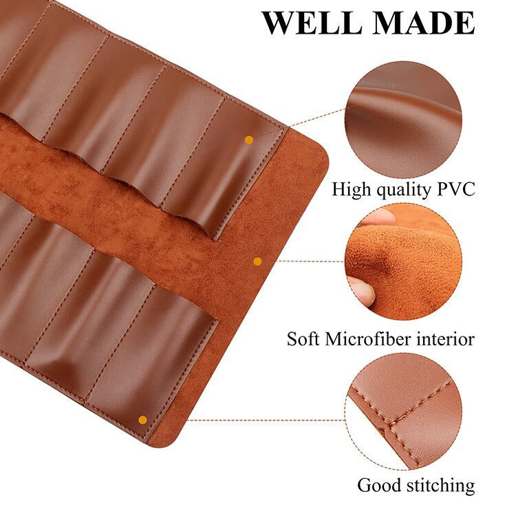 CL97 Multi-Function Toolkit Bundled Leather Tool Bag Double Thickened Two-Purpose Wrench Bag(Black) by bashfashion