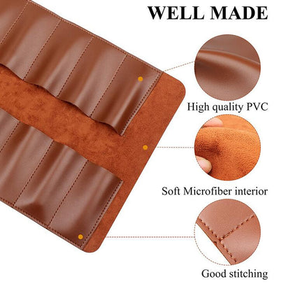 CL97 Multi-Function Toolkit Bundled Leather Tool Bag Double Thickened Two-Purpose Wrench Bag(Black) by bashfashion