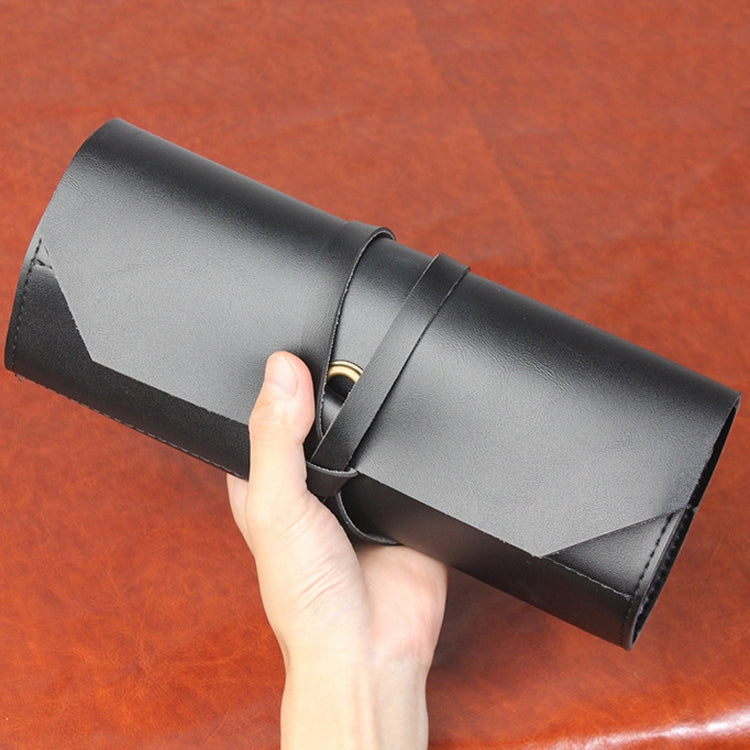 CL97 Multi-Function Toolkit Bundled Leather Tool Bag Double Thickened Two-Purpose Wrench Bag(Black) by bashfashion