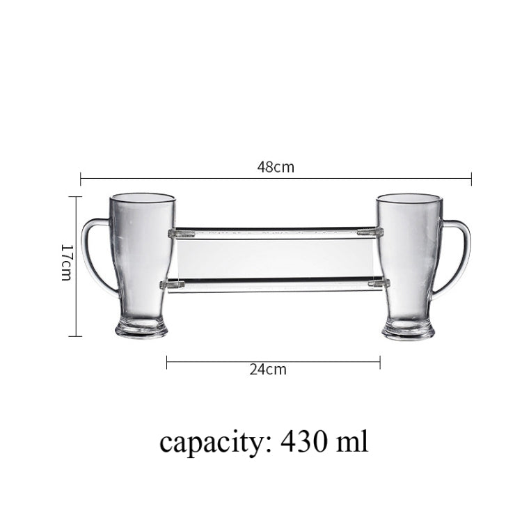 No. 15 Double Conjoined Cup Acrylic Beer Glass KTV Bar Beer Glass by bashfashion