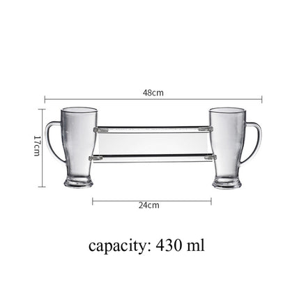 No. 15 Double Conjoined Cup Acrylic Beer Glass KTV Bar Beer Glass by bashfashion