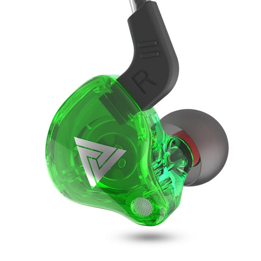 QKZ AK6 2 PCS In-Ear 3.5mm Wired Subwoofer Sports Earphones(AK6-Green) by QKZ