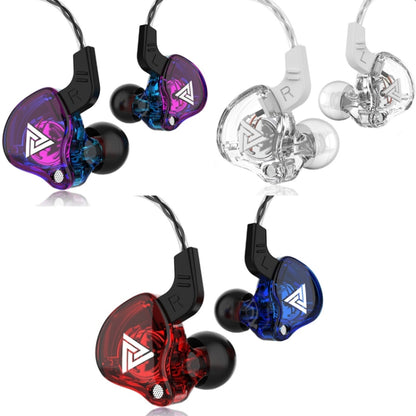 QKZ AK6 2 PCS In-Ear 3.5mm Wired Subwoofer Sports Earphones(AK6-Transparent White) by QKZ