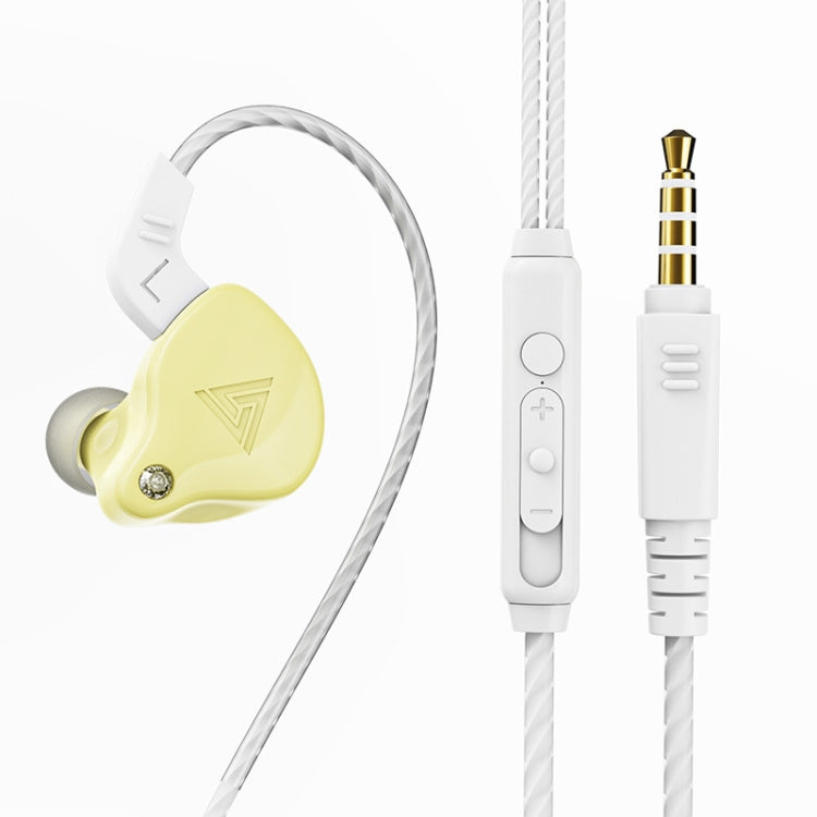QKZ AK6 2 PCS In-Ear 3.5mm Wired Subwoofer Sports Earphones(AK6-X Lemon Yellow with Mic) by QKZ