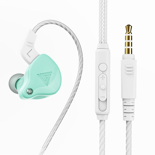 QKZ AK6 2 PCS In-Ear 3.5mm Wired Subwoofer Sports Earphones(AK6-X Apple Green with Mic) by QKZ
