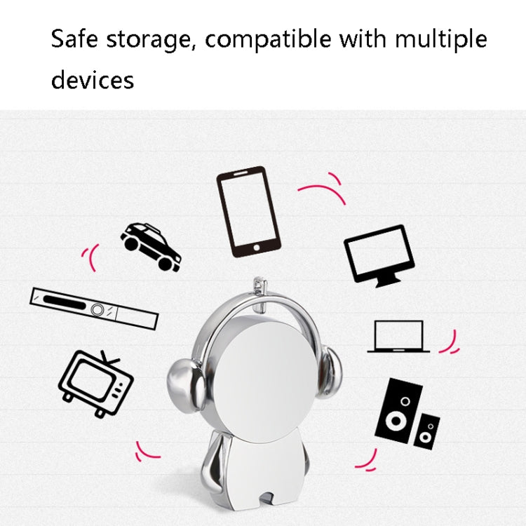 Y01 Metal Musician Car Cartoon Style U Disk, Capacity: 32GB(Silver) by bashfashion