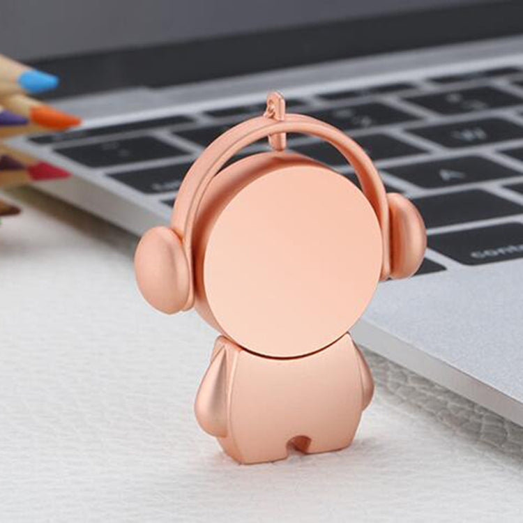Y01 Metal Musician Car Cartoon Style U Disk, Capacity: 64GB(Rose Gold) by bashfashion