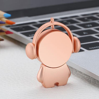 Y01 Metal Musician Car Cartoon Style U Disk, Capacity: 64GB(Rose Gold) by bashfashion