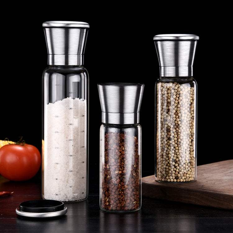 450ml 304 Stainless Steel Sea Salt Pepper Grinder Home Pepper Coffee Manual Grinding Bottle by bashfashion