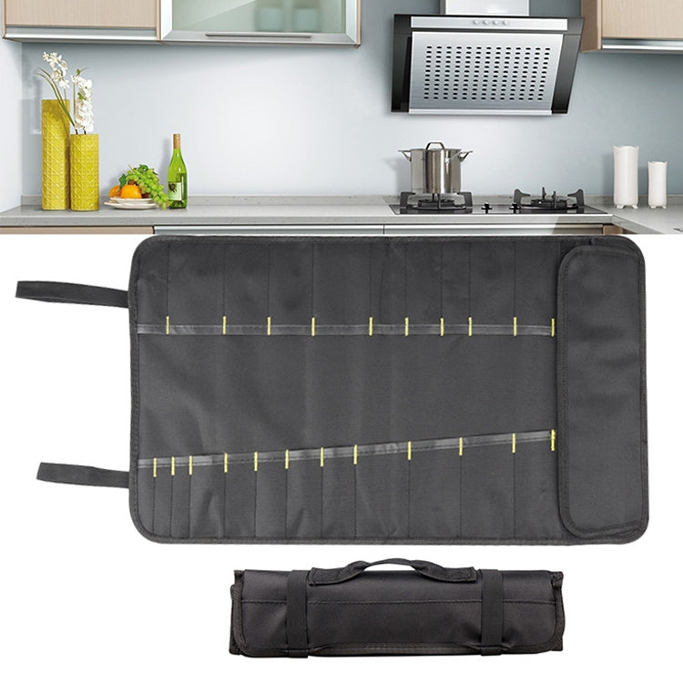 Chef Knife Storage Bag Portable Reel Knife Bag(Black) by bashfashion
