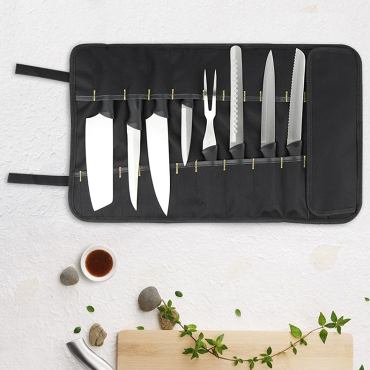 Chef Knife Storage Bag Portable Reel Knife Bag(Black) by bashfashion