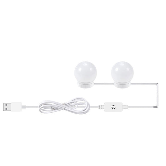3 Color Temperature Mirror Front Lamp USB Simple Bathroom Makeup Light Bulbs, Power source: 2 LEDs by bashfashion