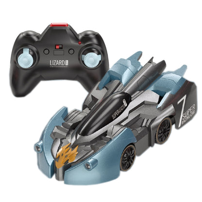Remote Control Wall Climbing Car Mini Electric Remote Control Car Children Toy(Blue Lightning Handle RC Edition) by bashfashion