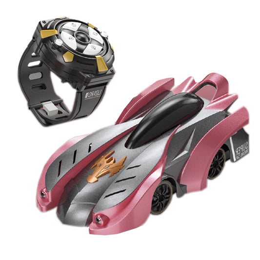 Remote Control Wall Climbing Car Mini Electric Remote Control Car Children Toy(Red Charge Watch RC Edition) by bashfashion